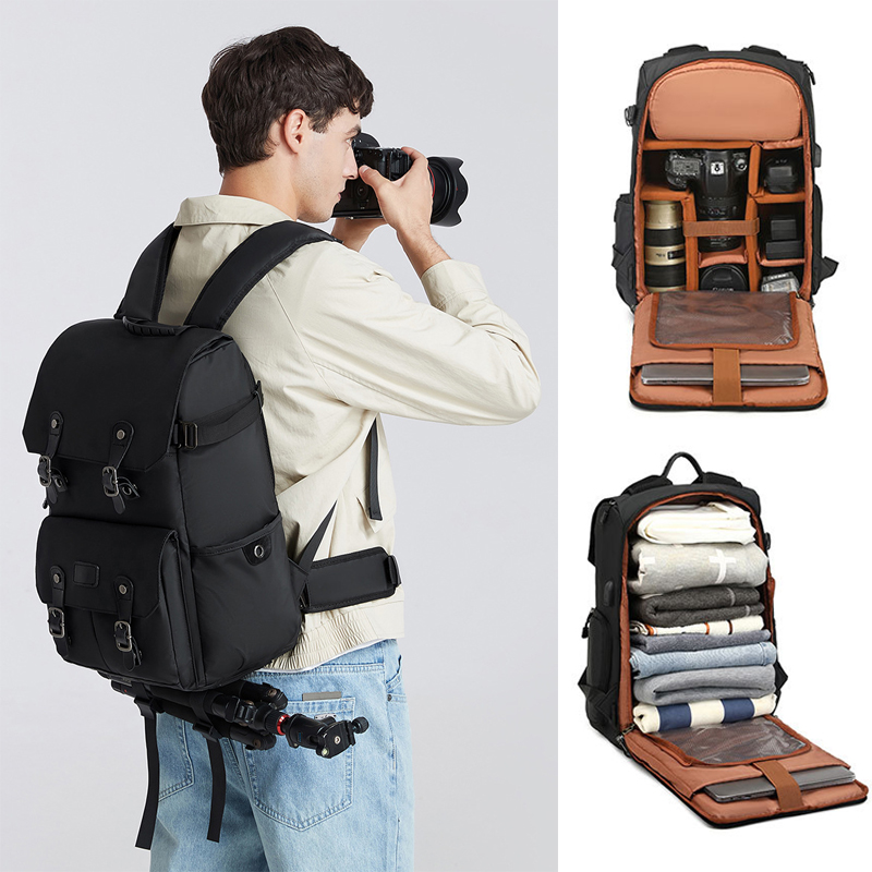 Drone Camera Case - 防水デジタル一眼レフカメラバックパック屋外大容量多機能17インチコンピュータラップトップバッグケース一眼レフカメラドローン三脚