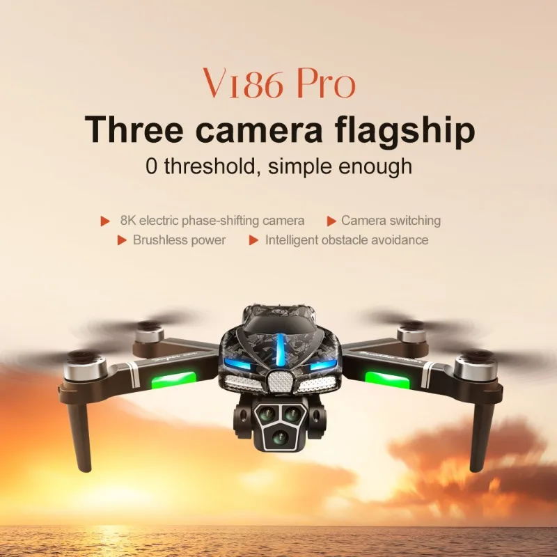 新しい V186 プロドローンプロフェッショナルブラシレスモ - Drone Camera Professional のレビューと価格