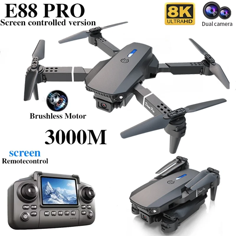 プロフェッショナル E88 プロドローン スクリーン付き 8 - Drone Camera Professional のレビューと価格